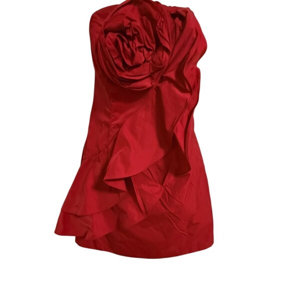 Pearl Georgina Chapman of Marchesa Red Sleeveless Dress SZ 8 Cocktail FormalHOCO - Picture 5 of 6